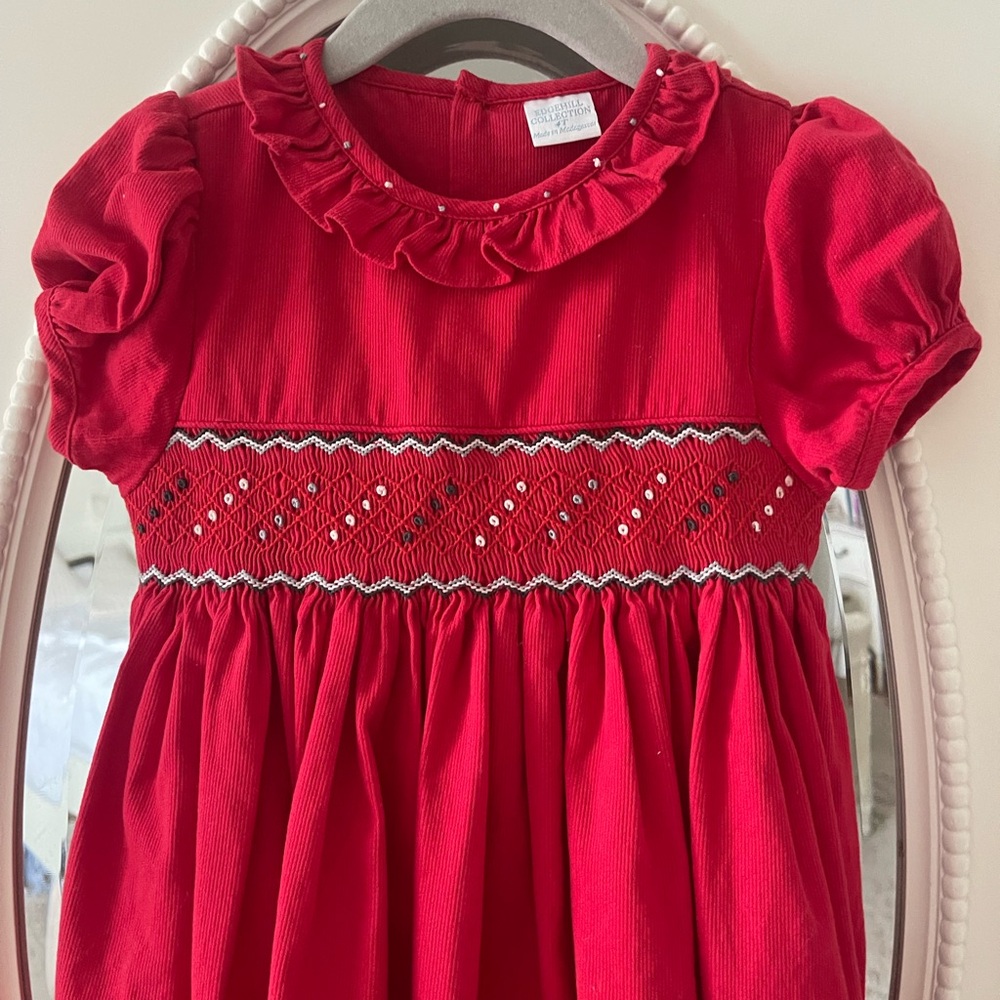 Edgehill collection red velvet corduroy material 4t dress